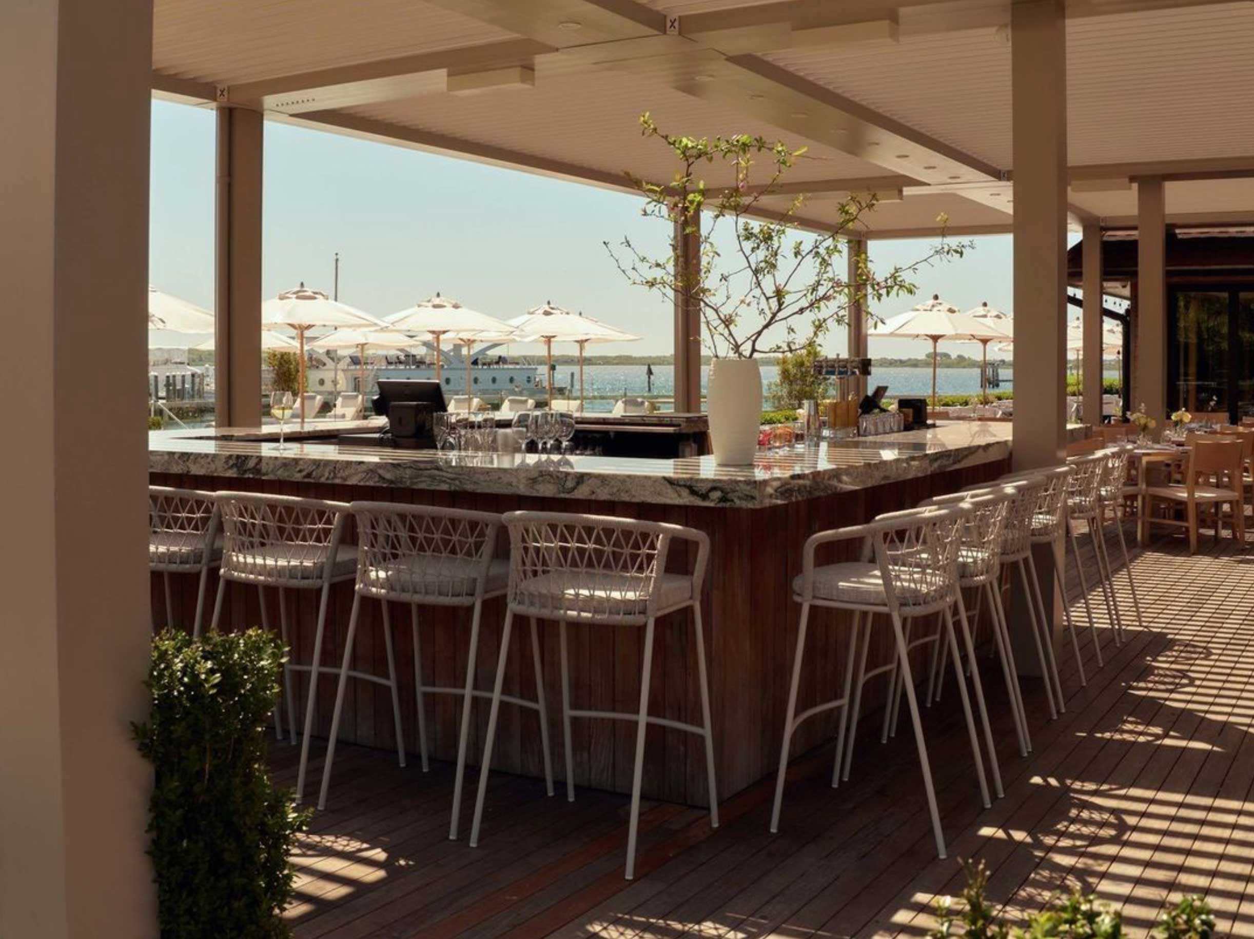 Image of umbrellas at Montauk Yacht Club